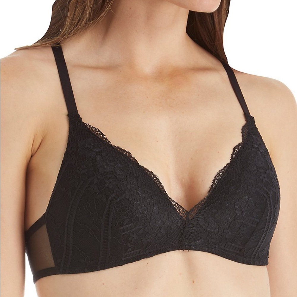 Self Expressions Foam Cup High Lace Back Bra (SE1145) 38D/Black